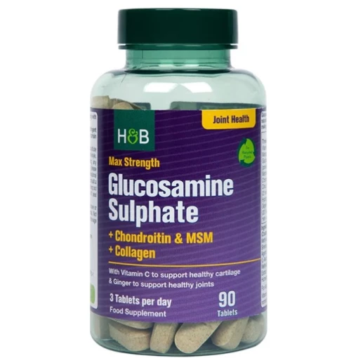 Max Strength Glucosamine Sulphate + Chondroitin & MSM + Collagen - 90 tablets