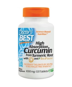 Curcumine à haute absorption provenant de la racine de curcuma avec complexe C3 et BioPerine, 1000mg - 120 comprimés