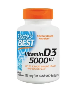Vitamine D3, 5000 UI - 180 softgels
