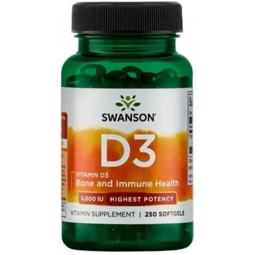 Vitamine D-3, 5000 UI - 250 softgels