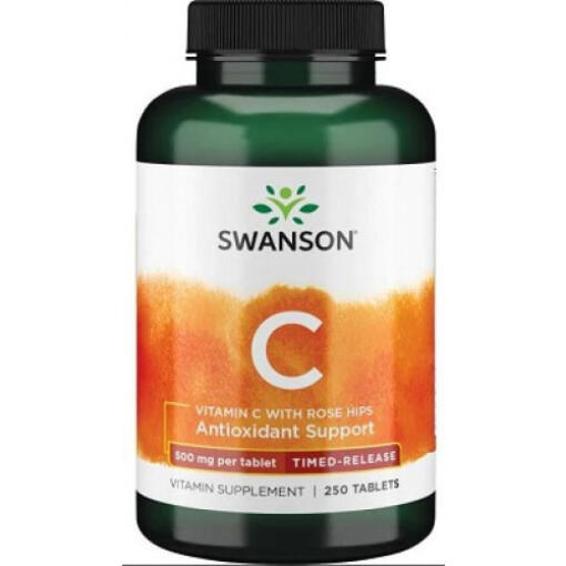 Vitamine C avec cynorhodon - Libération retardée, 500mg - 250 comprimés