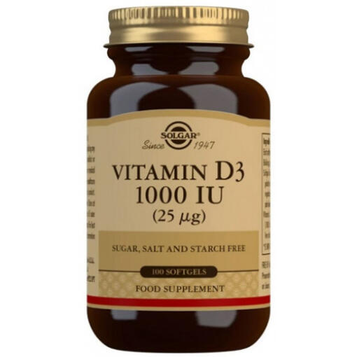 Vitamine D3, 25mcg - 100 softgels