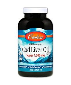 Carlson Labs - Wild Norwegian Cod Liver Oil Gems 1000mg - 250 softgels