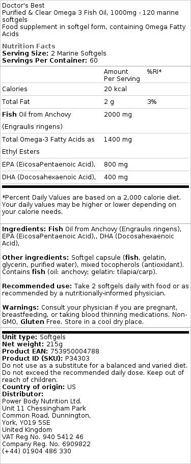 1000mg - 120 marine softgels