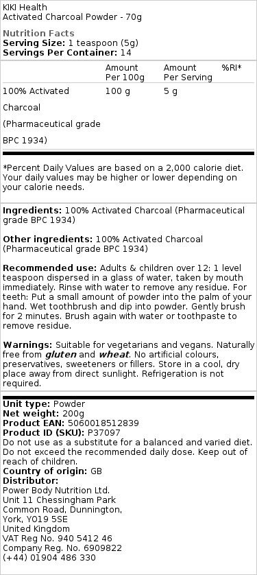 Charbon actif, poudre - 70g – Image 2