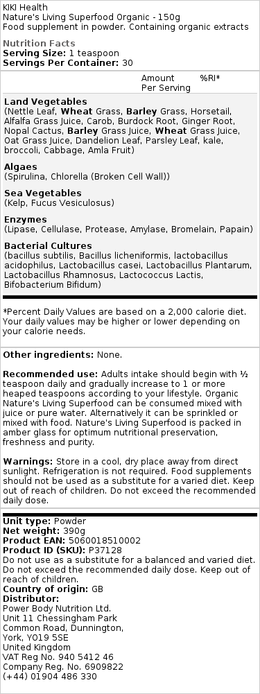 Nature's Living Superfood Bio - 150g – Image 2