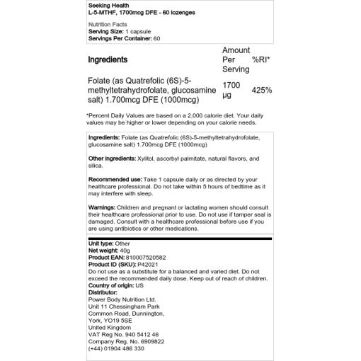 1700mcg DFE - 60 lozenges