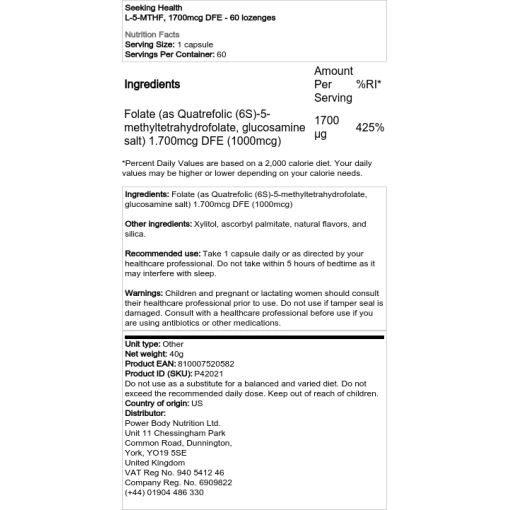 1700mcg DFE - 60 lozenges