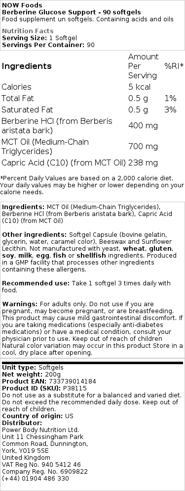 Berberine Glucose Support - 90 softgels – Image 2