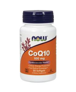 NOW Foods - CoQ10 with vitamin E 100mg - 50 softgels