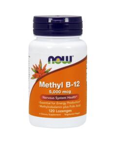 NOW Foods - Methyl B-12 with Folic Acid 5000mcg - 120 lozenges