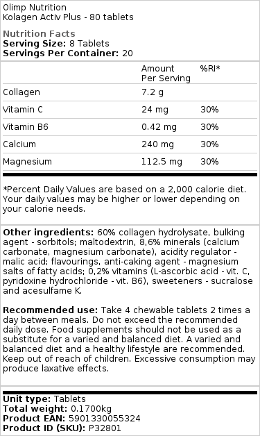 Kolagen Activ Plus - 80 comprimés – Image 2