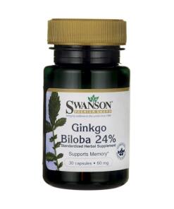 Swanson - Ginkgo Biloba Extract 24% 60mg - 30 caps