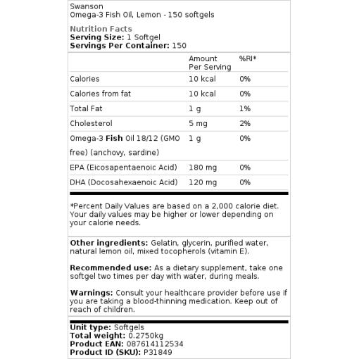 Lemon - 150 softgels