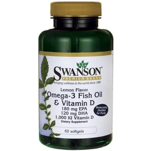 Swanson - Omega-3 Fish Oil with Vitamin D - 60 softgels