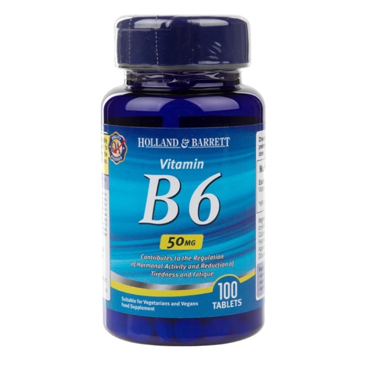 Holland & Barrett Vitamin B6, 50mg 100 tabs (EAN 5017174011607