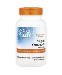 Doctor's Best - Vegan Omega-3 EPA + DHA - 60 veggie softgels