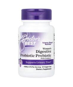 Doctor's Best - Women's Digestive Probiotic Prebiotic With Cranberry - 30 vcaps