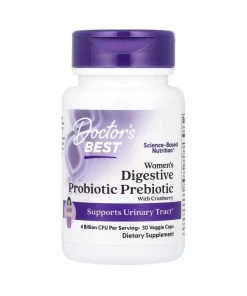 Doctor's Best - Women's Digestive Probiotic Prebiotic With Cranberry - 30 vcaps
