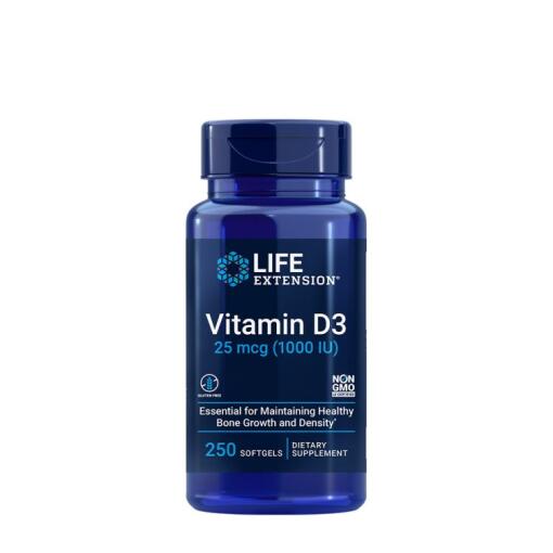 Life Extension - Life Extension - Vitamin D3 25 mcg (1000 IU) (250 Softgels)