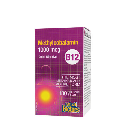 Natural Factors - Natural Factors B12 Methylcobalamin 1000 mcg (180 Tablets)