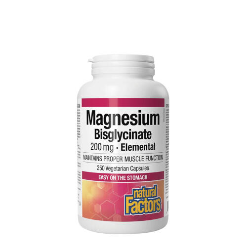 Natural Factors - Natural Factors Magnesium Bisglycinate Pure 200 mg (250 Capsules)