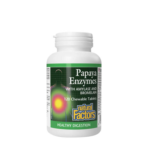 Natural Factors - Natural Factors Papaya Enzymes with Amylase and Bromelain (120 Chewables)