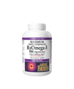Natural Factors - Natural Factors RxOmega-3 with Vitamin D3 Maximum Triple Strength 900 mg (150 Softgels)