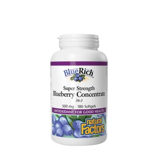 Natural Factors - Natural Factors Super Strength Blueberry Concentrate 500 mg (180 Softgels)
