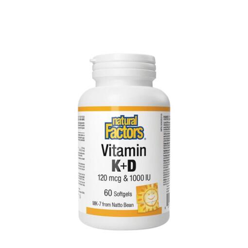 Natural Factors - Natural Factors Vitamin K+D 120 mcg & 1000 IU (60 Softgels)