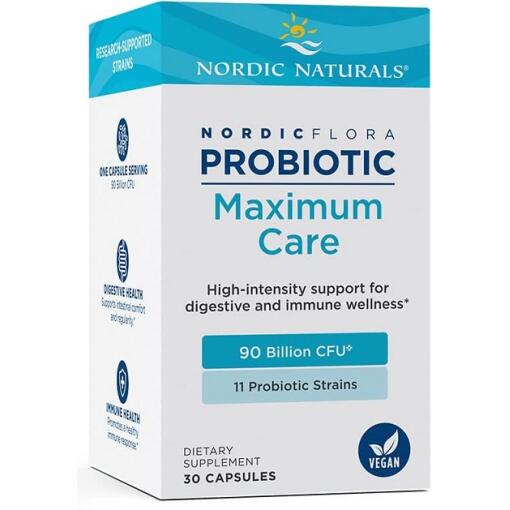 Nordic Naturals - Nordic Flora Probiotisk Maksimal Pleje - 30 kapsler