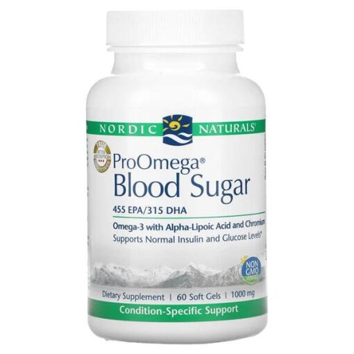 Nordic Naturals - ProOmega Blodsukker - 60 bløde gelékapsler