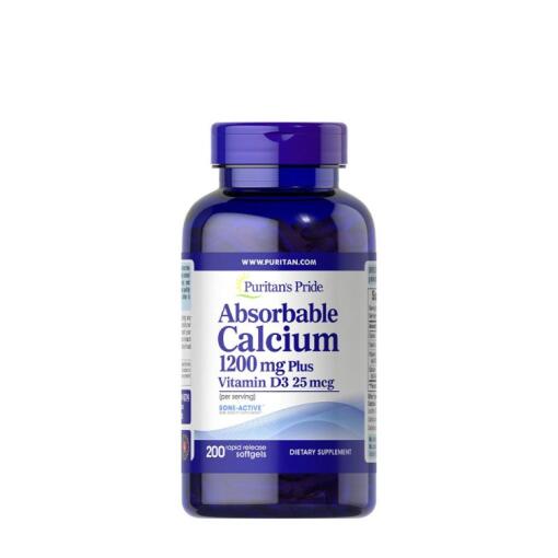 Puritan's Pride - Puritan's Pride Absorbable Calcium 1200 mg with Vitamin D3 1000 IU (200 Softgels)