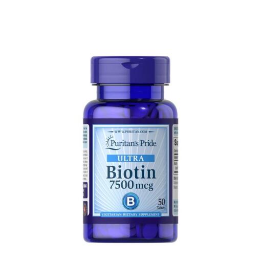 Puritan's Pride - Puritans Pride Biotin 7500 mcg (50 Tablets)