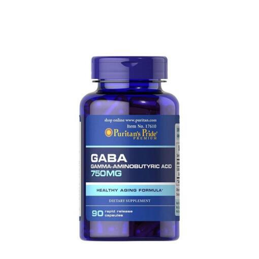 Puritan's Pride - Puritan's Pride GABA (Gamma Aminobutyric Acid) 750 mg (90 Capsules)