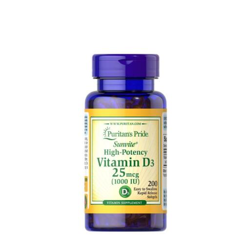 Puritan's Pride - Puritans Pride Vitamin D3 25mcg 1000 IU (200 Softgels)
