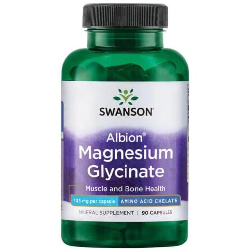 Swanson - Swanson - Albion Chelateret Magnesium Glycinat - 90 kapsler