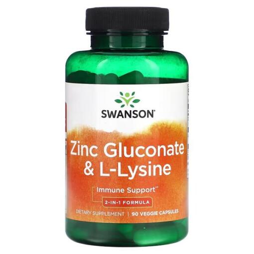 Swanson - Zinc Gluconate & L-Lysine - 90 vcaps