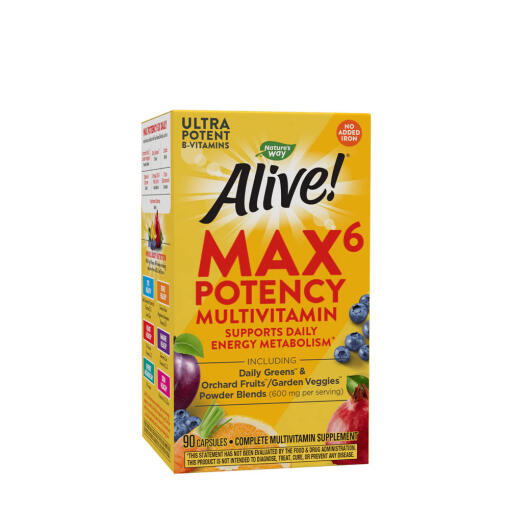 Natures Way - Nature's Way - Alive!® Max6 Max Potency Daily Multivitamin Without Iron (90 Capsules)