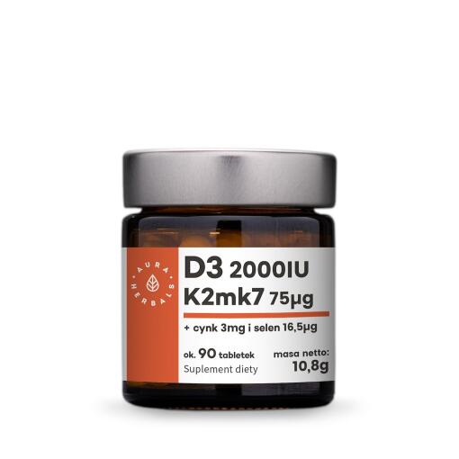 Aura Herbals - AURA HERBALS Vitamin D3 + K2 + Zinc + Selenium (90 tabs)