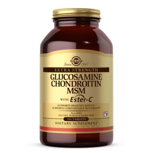 Solgar - SOLGAR Extra Strength Glucosamine Chondroitin MSM with Ester-C (180 tabs)
