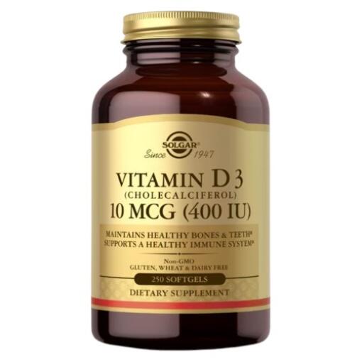 Solgar - SOLGAR Vitamin D3 (Cholecalciferol) 10 mcg (400 IU) (250 caps)