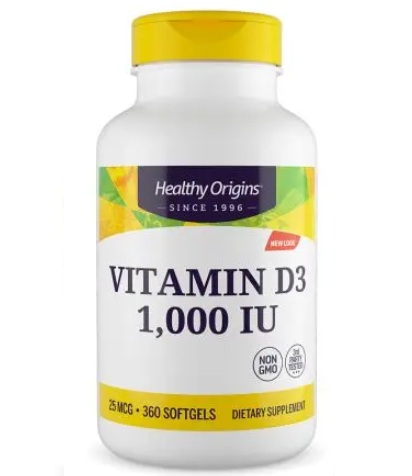 Healthy Origins - HEALTHY ORIGINS Vitamin D3 1000 IU (360 caps)