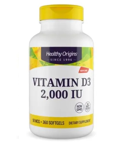 Healthy Origins - HEALTHY ORIGINS Vitamin D3 2000 IU (360 caps)