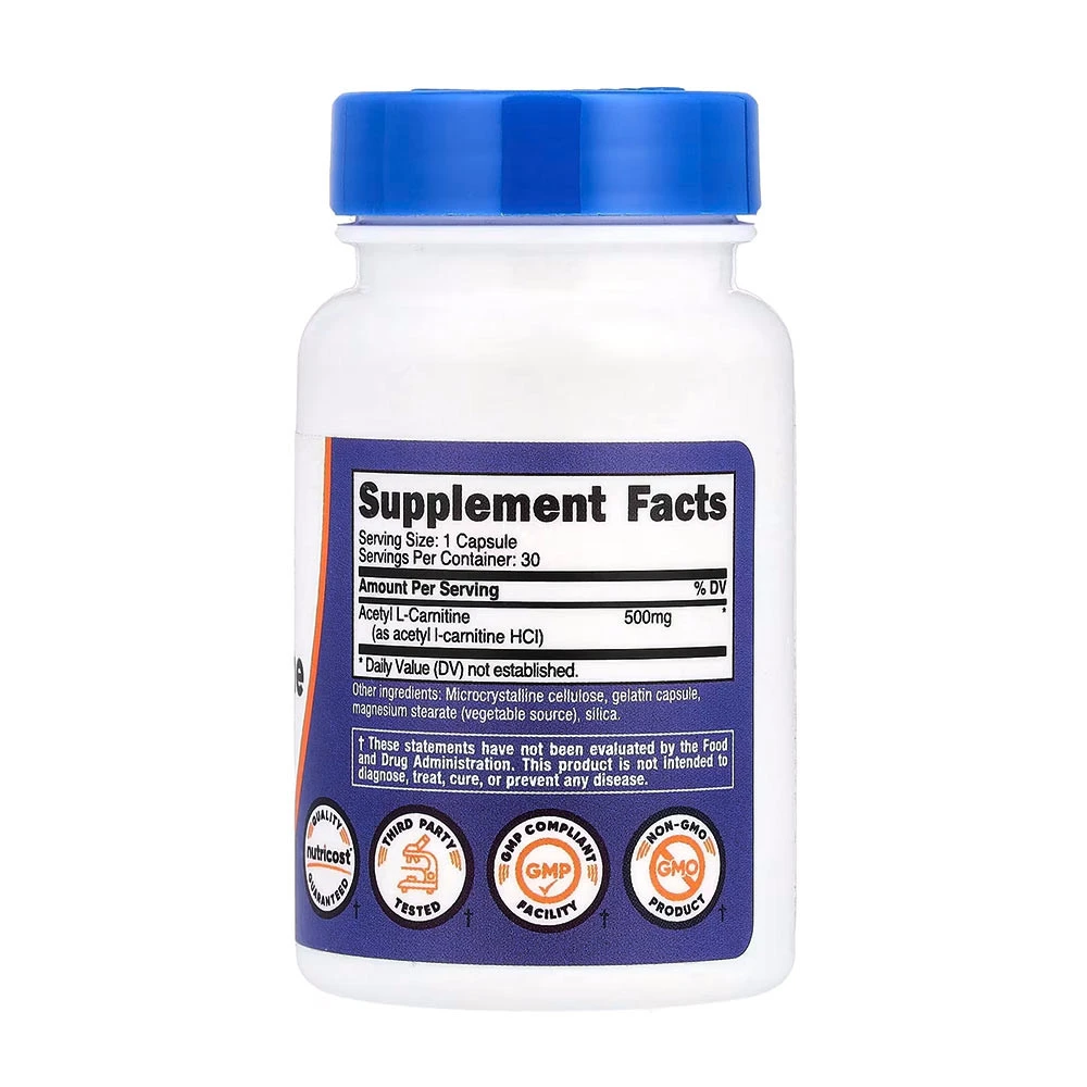 Nutricost Acétyl L-Carnitine 500 mg (30 gélules) – Image 2
