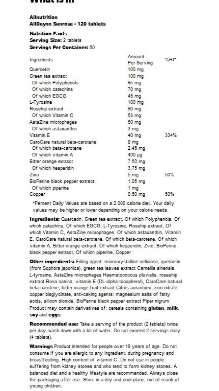 AllDeynn Sunrose - 120 comprimés – Image 2