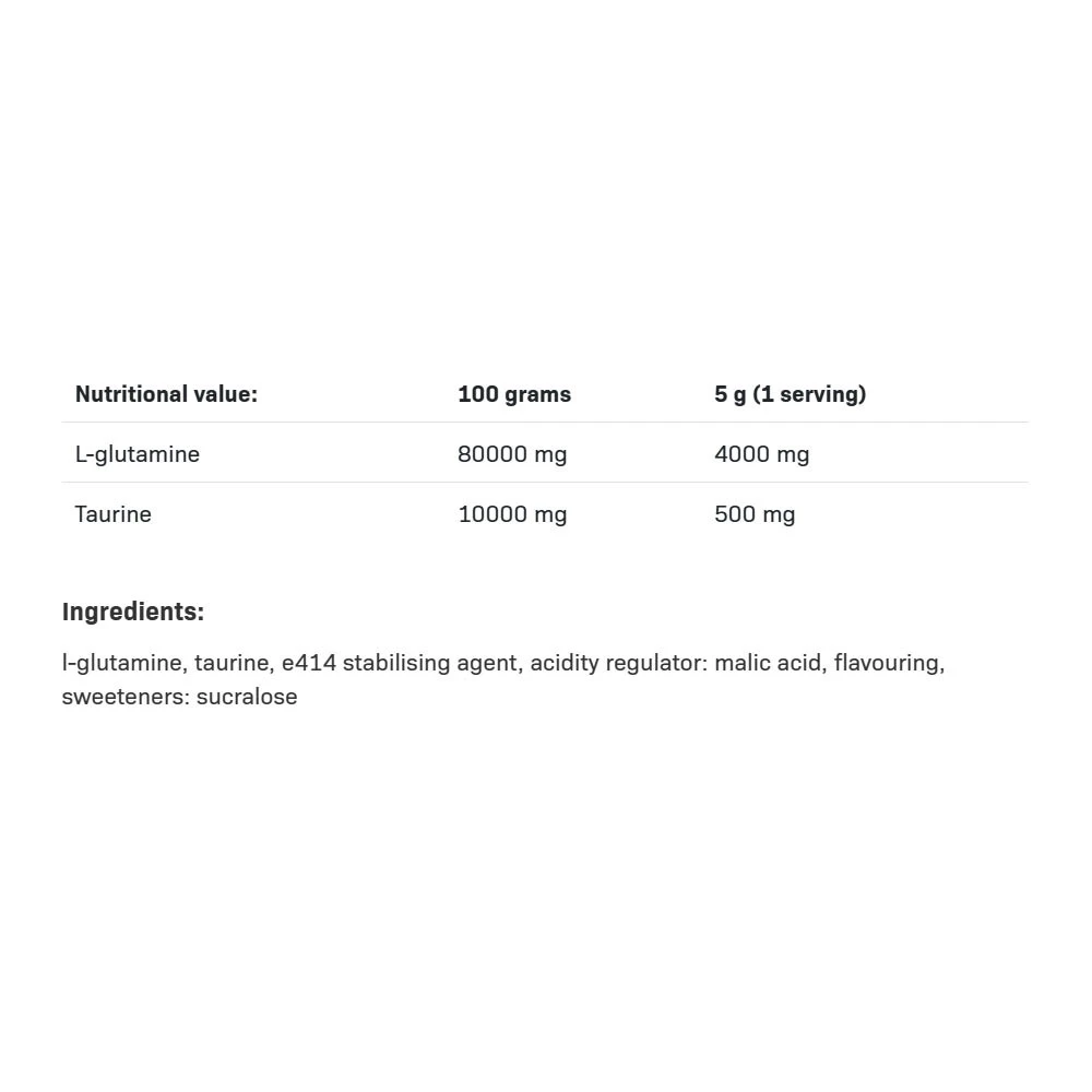 Glutamine Récupération Amino, Citron - 500g – Image 3