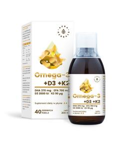 Aura Herbals - AURA HERBALS Omega-3 -370 DHA / 700 EPA + D3 2000 IU + K2 (200 ml / 6