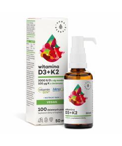 Aura Herbals - AURA HERBALS Vitamin D3 2000 IU + K2 Vegan (50 ml / 1