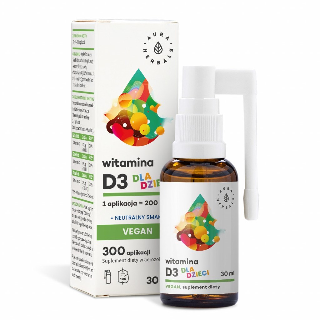 Aura Herbals - AURA HERBALS Vitamin D3 Vegan for Kids (30 ml / 1 fl. oz.)